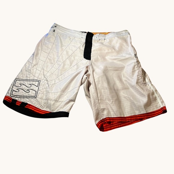 Billabong Rising Sun Board Shorts Mens XXL 42 44 Orange Black Y2K Surf - Picture 9 of 16